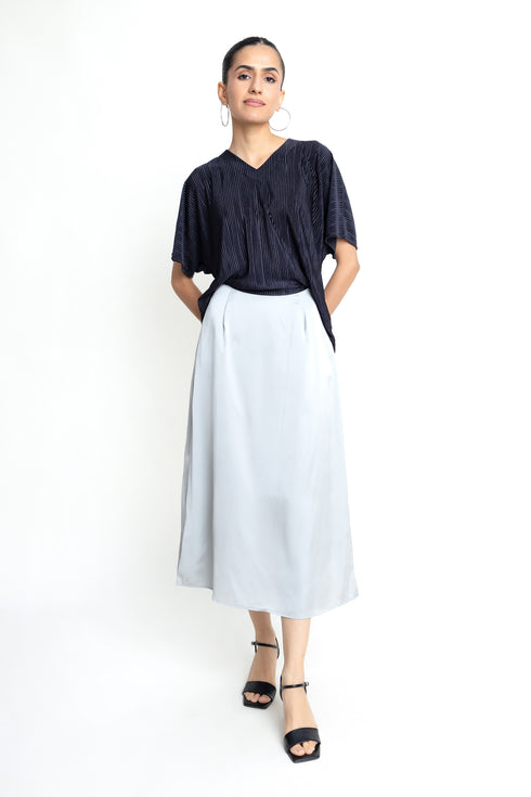 The Black Oversized Pleated Kimono Top